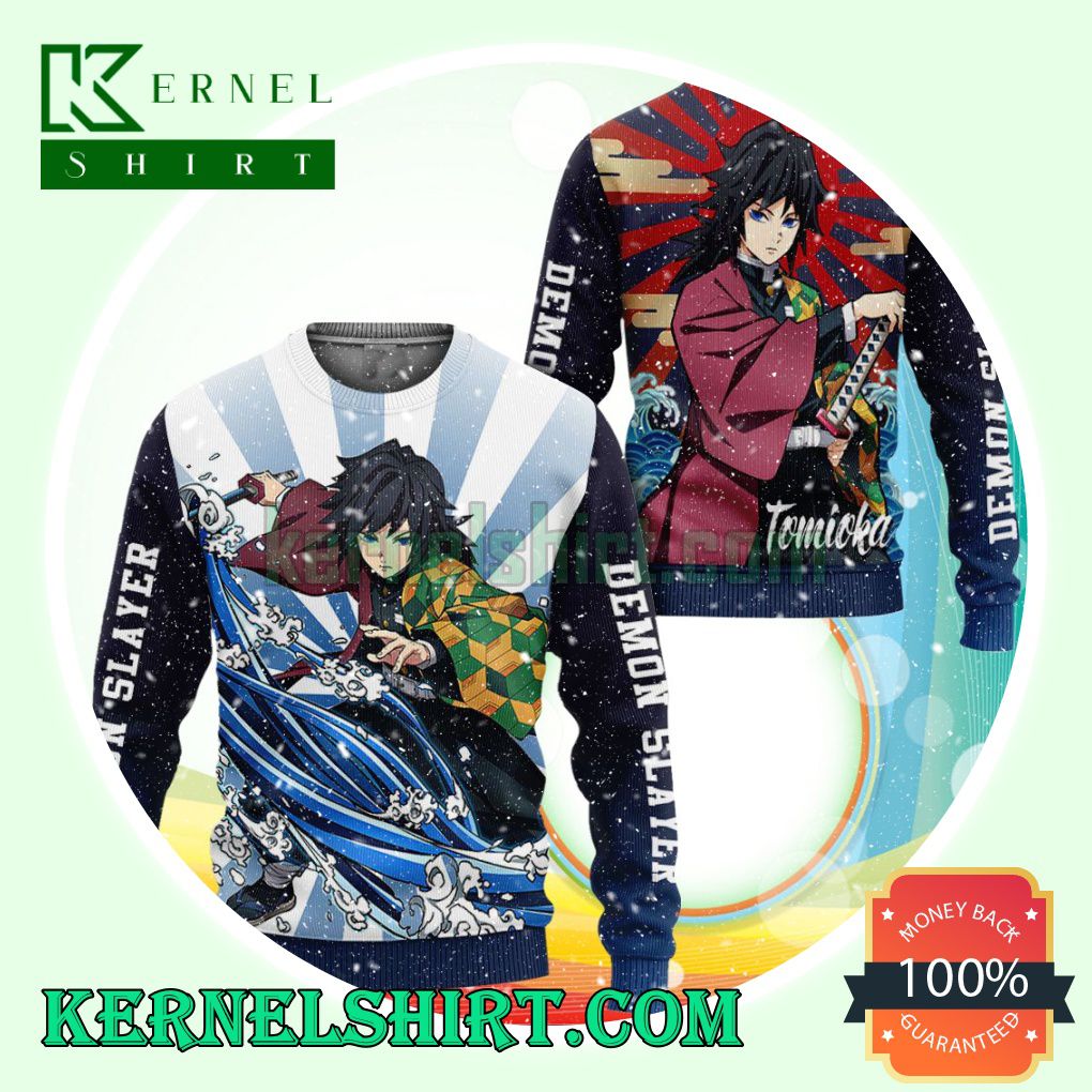 Giyuu Tomioka Demon Slayer Anime Knitting Christmas Sweatshirts