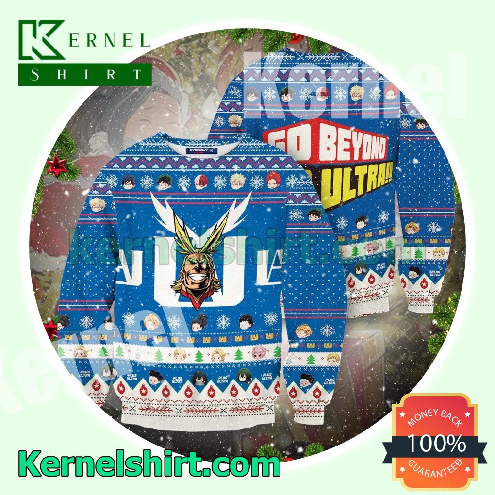 Go Beyond Plus Ultra My Hero Academia Knitted Christmas Sweatshirts