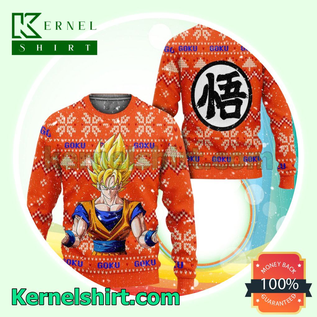 Goku Super Saiyan Dragon Ball Z Manga Anime Knitted Christmas Jumper