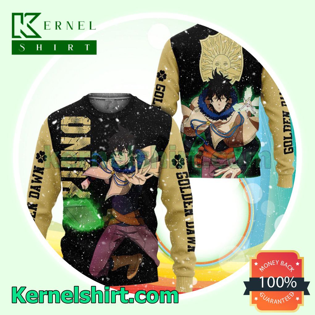 Golden Dawn Yuno Black Clover Manga Anime Xmas Christmas Sweatshirts