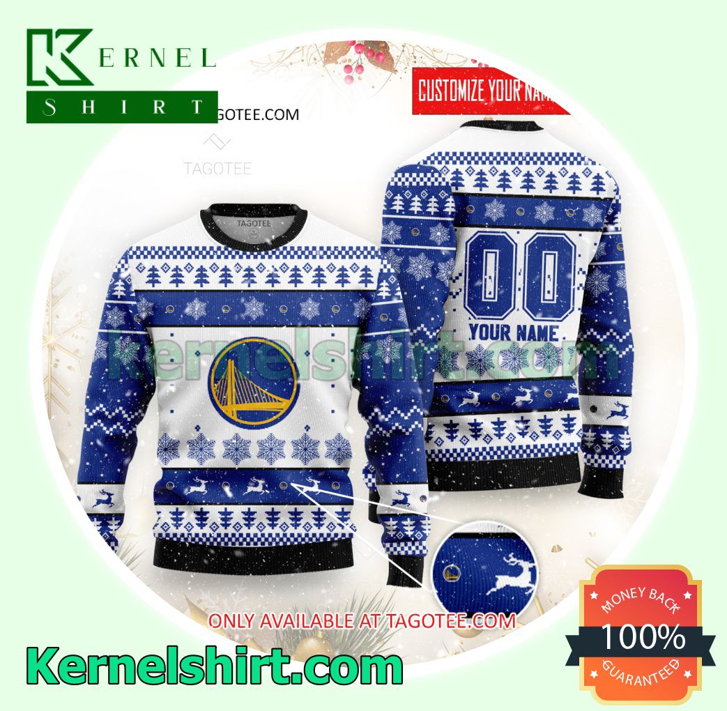 Golden State Warriors Basketball Club Logo Xmas Knit Sweaters