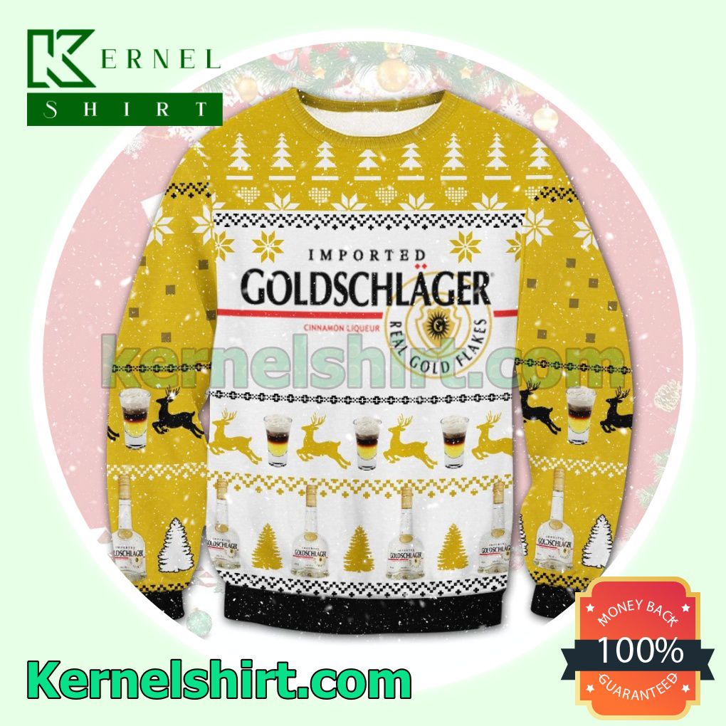 Goldschlager Reindeer Knitted Christmas Sweatshirts