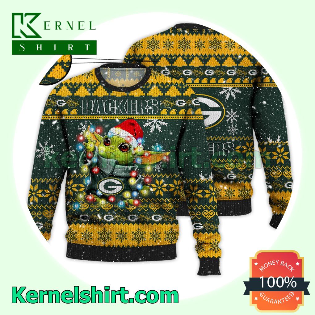 Green Bay Packers Grogu NFL Xmas Knitted Sweater