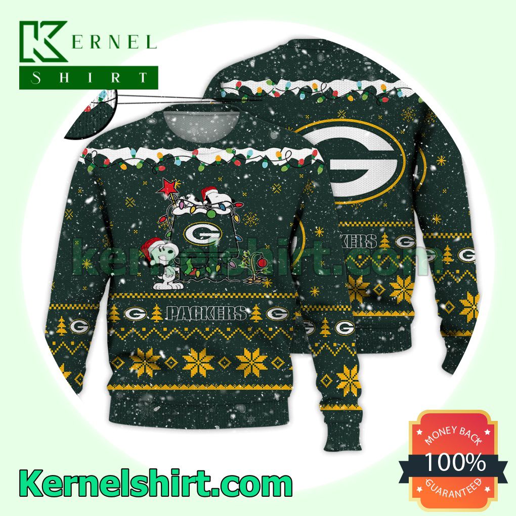 Green Bay Packers Snoopy Dog House Xmas NFL Knitted Sweater