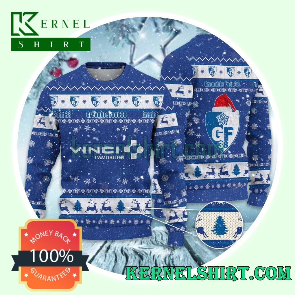 Grenoble Foot 38 Club Snowflake Xmas Knit Sweaters