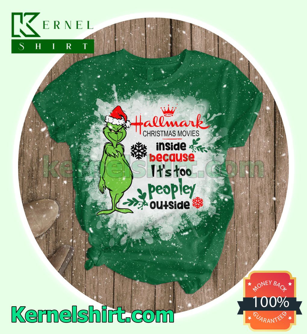 Grinch Hallmark Christmas Movies Inside Because It's Too Peopley Outside Holiday Sleepwear a