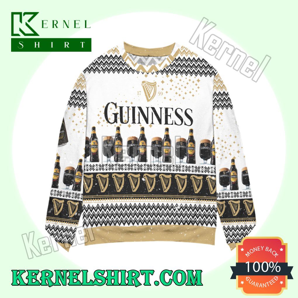 Guinness Beer Sparkle Star Knitted Christmas Sweatshirts