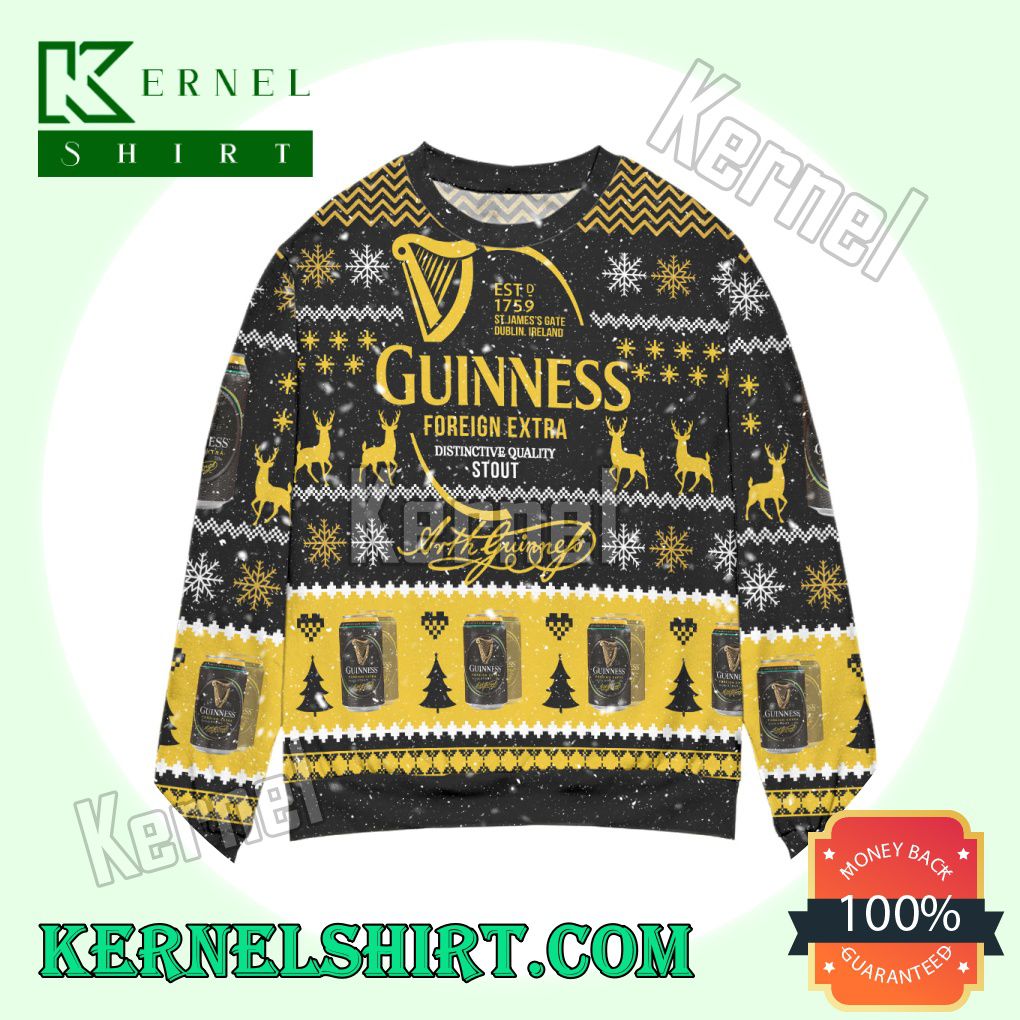 Guinness Foreign Extra Stout Knitted Christmas Sweatshirts