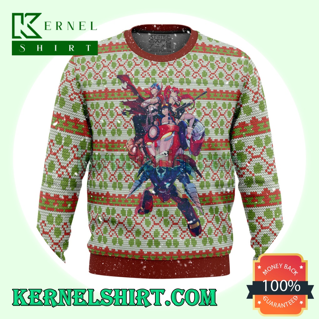 Gurren Lagann Characters Knitting Christmas Sweatshirts