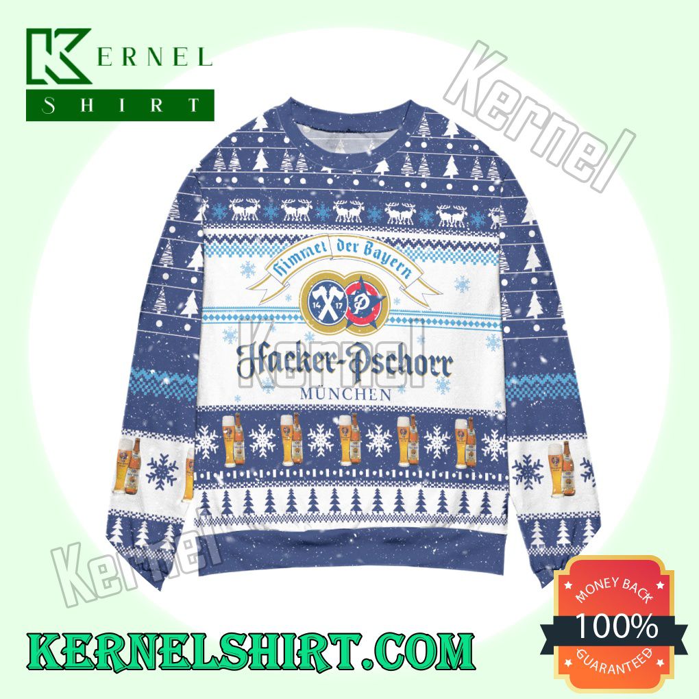 Hacker Pschorr Weissbier Logo Knitted Christmas Sweatshirts