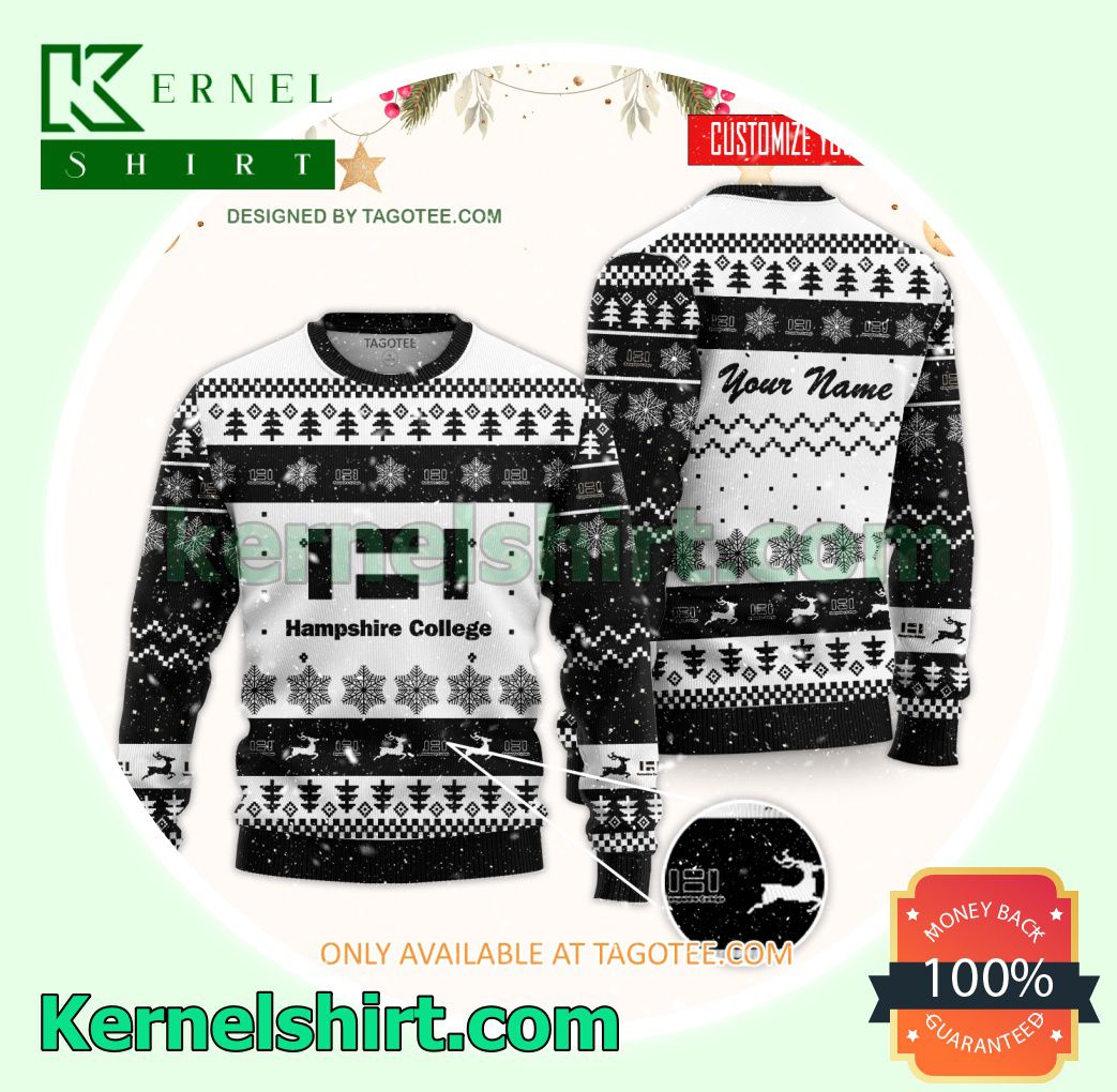 Hampshire College Logo Xmas Knit Jumper Sweaters