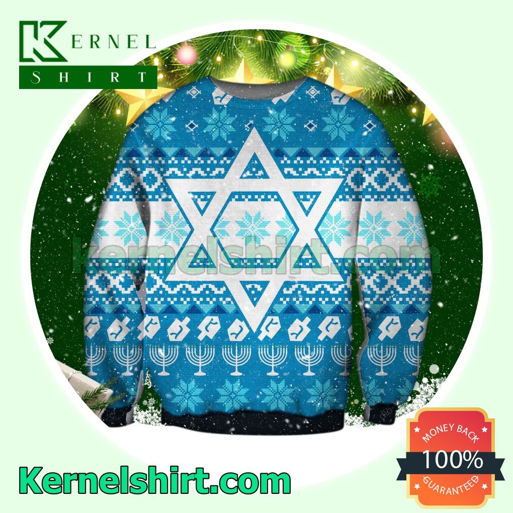 Hanukkah Festival Of Lights Xmas Knitted Sweaters