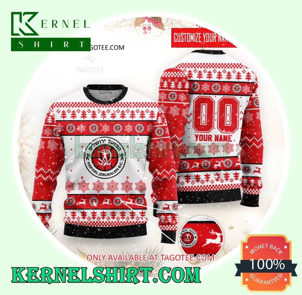 Hapoel Jerusalem B.C. Logo Xmas Knit Sweaters