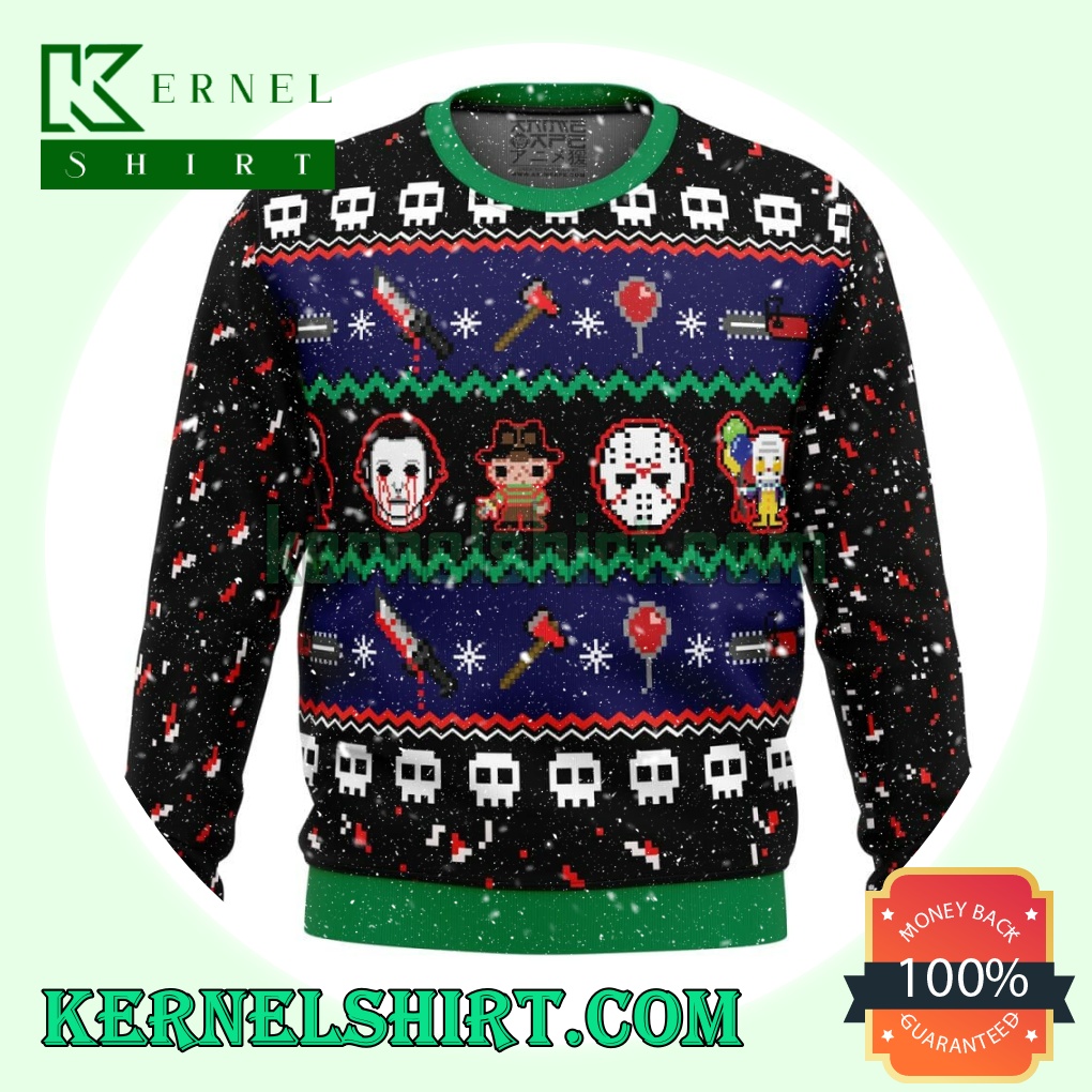 Happy Horrordays Knitting Christmas Sweatshirts