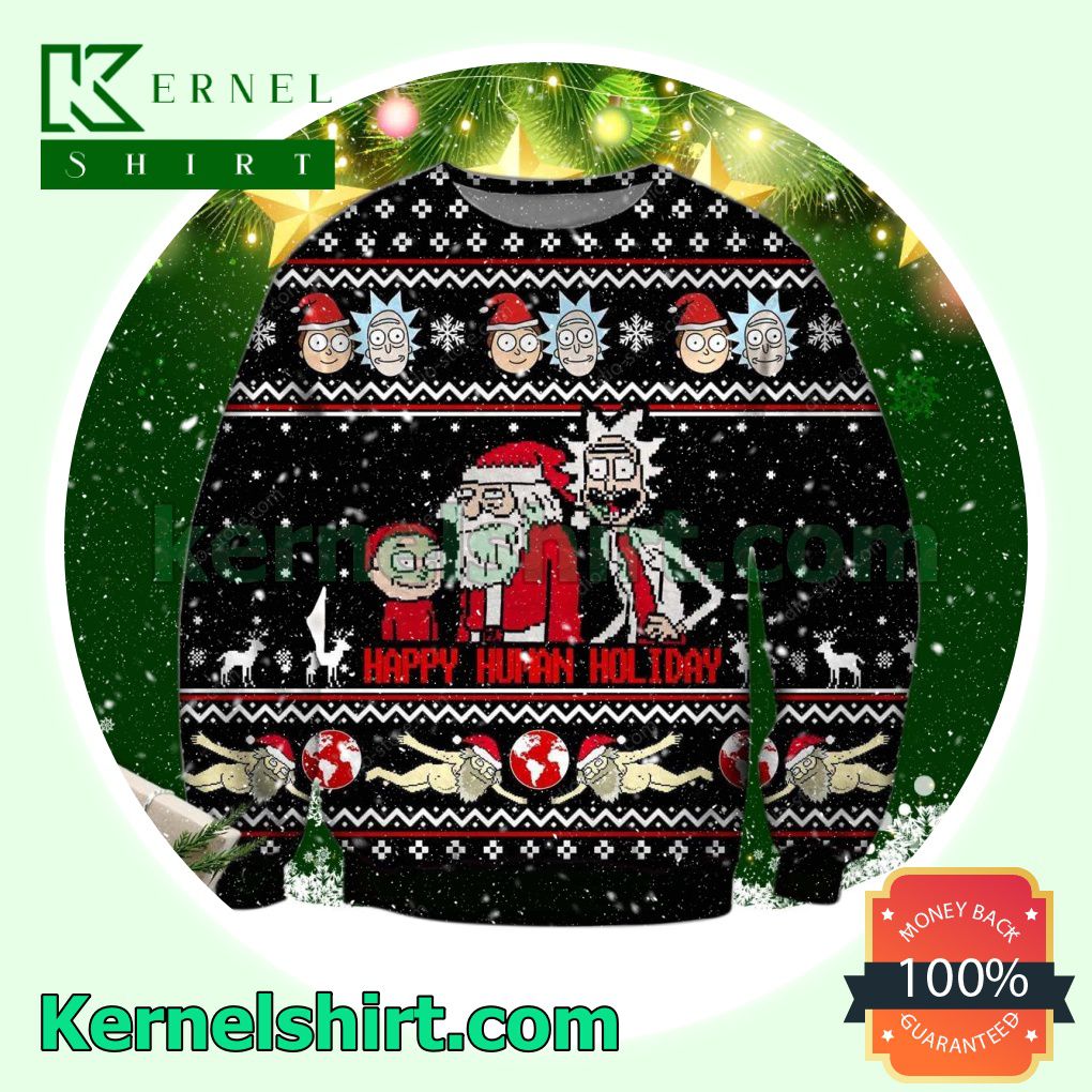 Happy Human Holiday Xmas Knitted Sweaters