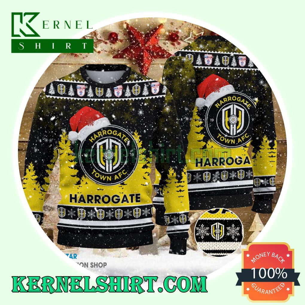Harrogate Town AFC Club Santa Hat Xmas Knit Sweaters