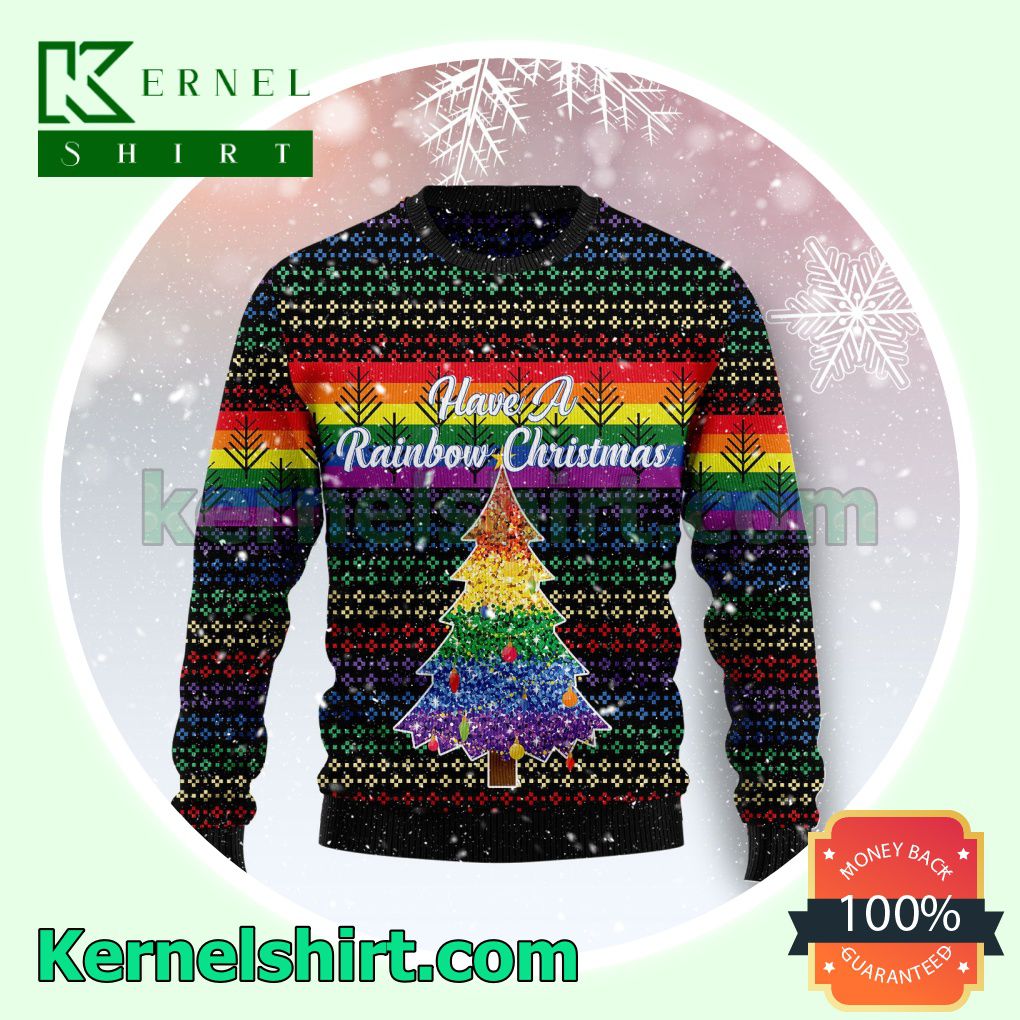 Have A Rainbow Christmas Xmas Knitted Sweaters