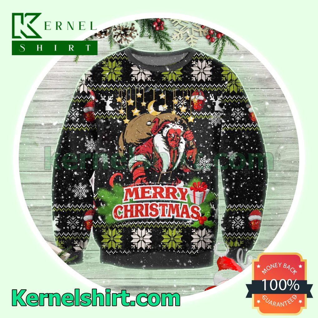 Hellboy Poster Merry Christmas Xmas Knitted Sweaters