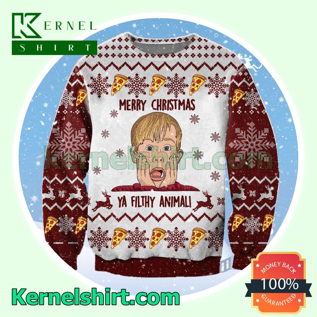 Home Alone Merry Christmas Ya Filthy Animal Reindeer Knitted Christmas Sweatshirts