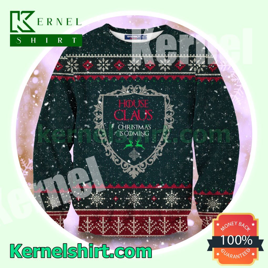 House Claus Christmas Is Coming Knitted Christmas Sweatshirts