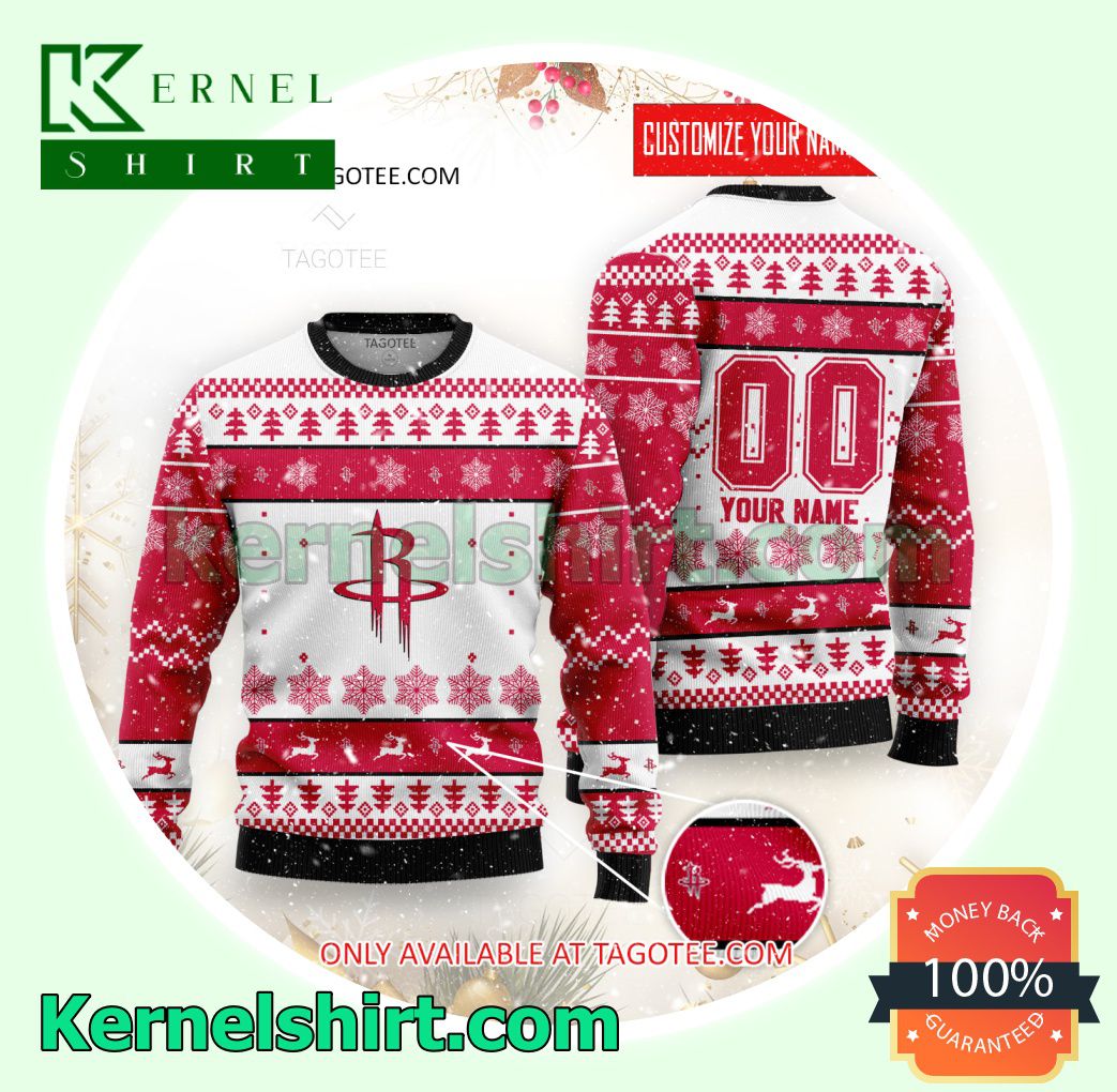 Houston Rockets Basketball Club Logo Xmas Knit Sweaters