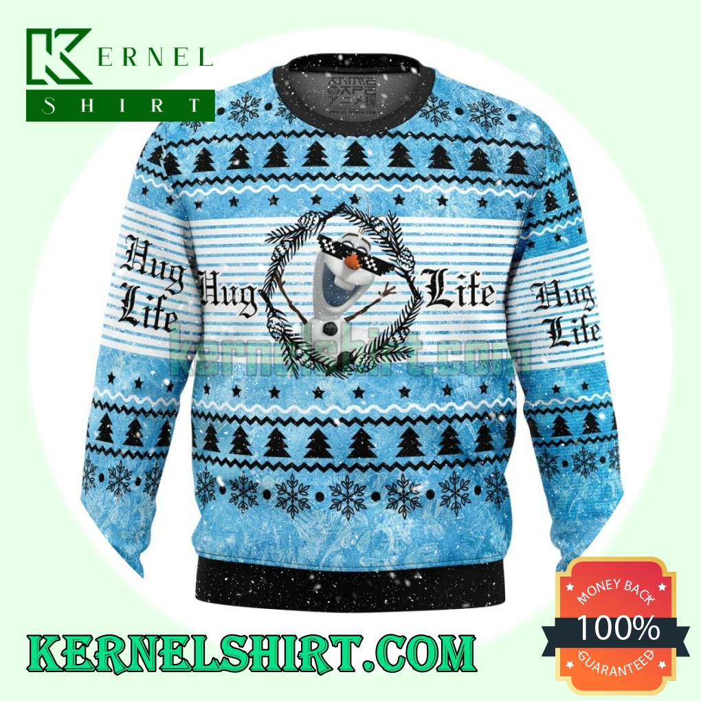 Hug Life Olaf Frozen Disney Knitting Christmas Sweatshirts