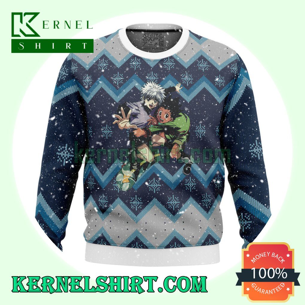 Hunter X Hunter Gon And Killua Manga Anime Knitting Christmas Sweatshirts