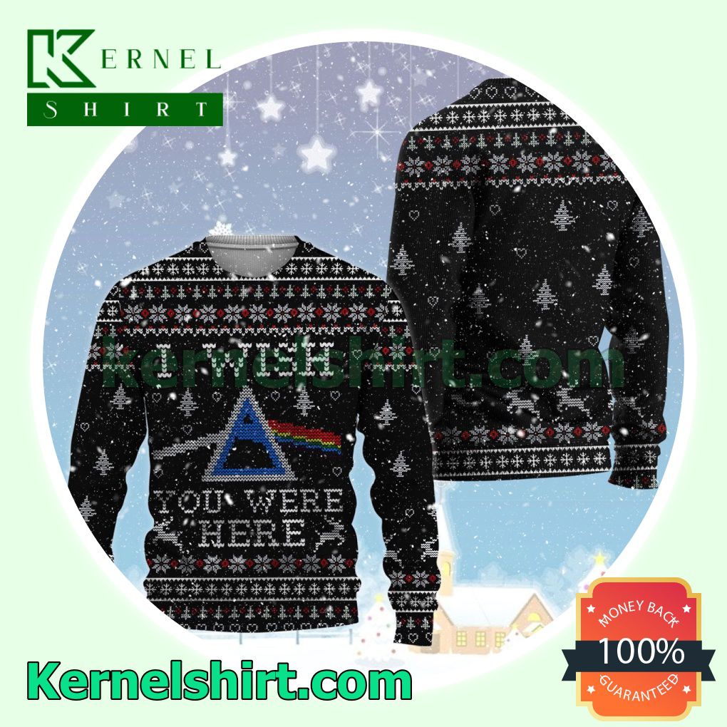 I Wish You Were Here Pink Floyd Dark Side Of The Moon Knitted Christmas Sweatshirts