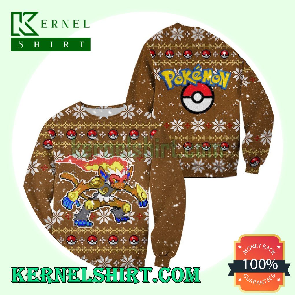 Infernape Pokemon Anime Knitting Christmas Sweatshirts