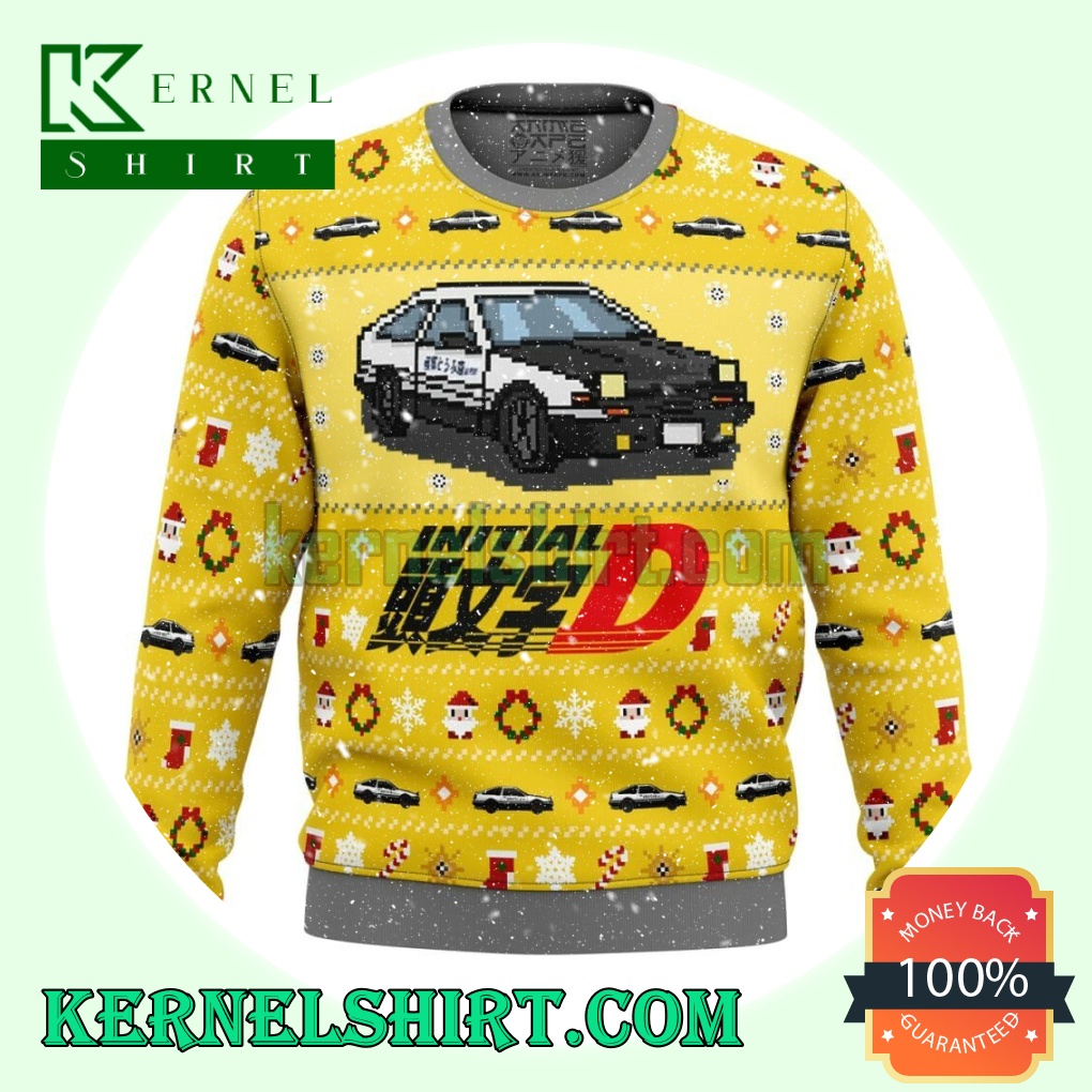 Initial D Classic Toyota Car Knitting Christmas Sweatshirts