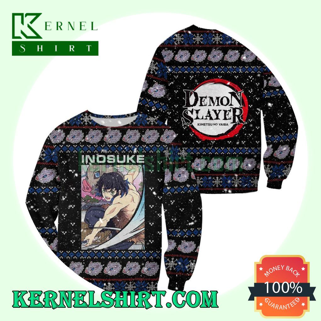 Inosuke Demon Slayer Anime Xmas Gift Christmas Sweatshirts