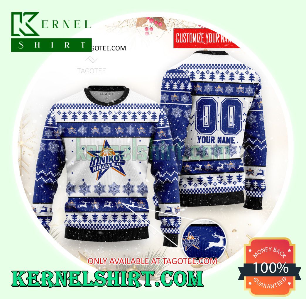 Ionikos Nikaias B.C. Logo Xmas Knit Sweaters
