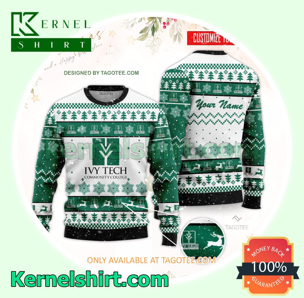 Ivy Tech Community College-Bloomington Logo Xmas Knit Jumper Sweaters