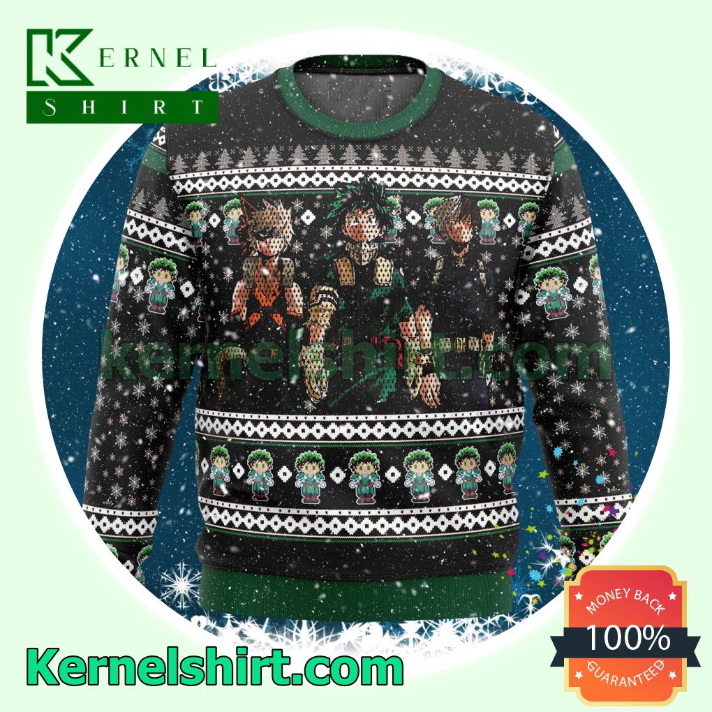 Izuku Katsuki My Hero Academia Top 3 Manga Anime Xmas Christmas Sweatshirts