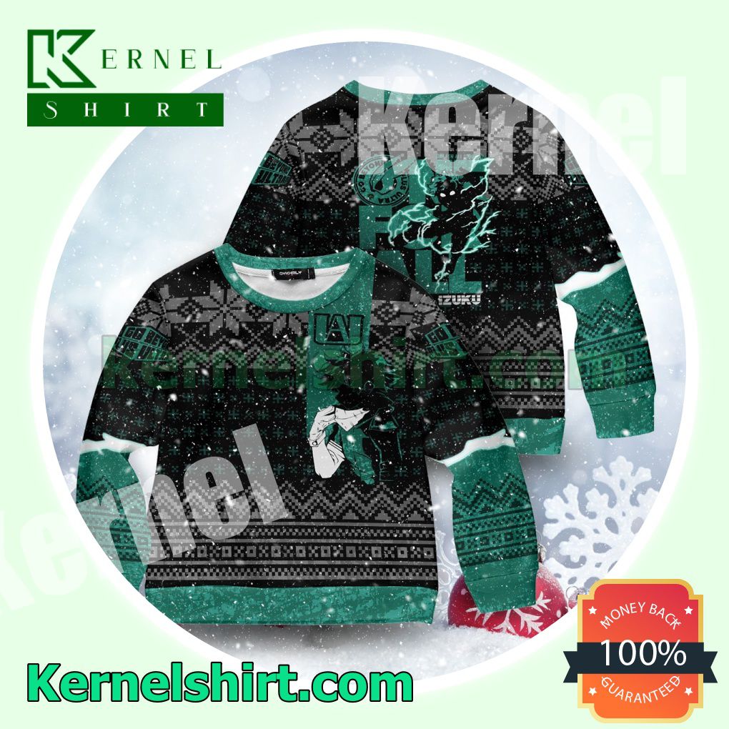 Izuku Midoriya My Hero Academia Knitted Christmas Sweatshirts