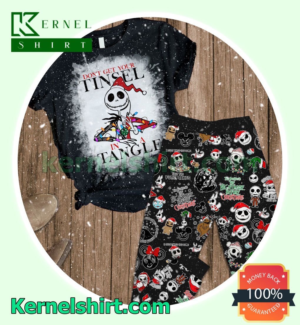 Jack Skellington Don't Get Your Tinsel In A Tangle Holiday Sleepwear