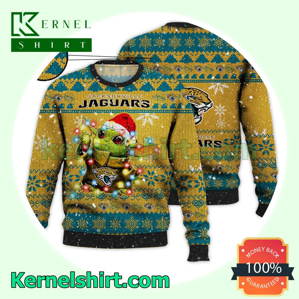 Jacksonville Jaguars Grogu NFL Xmas Knitted Sweater