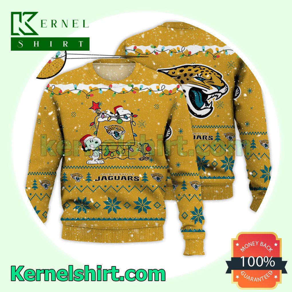 Jacksonville Jaguars Snoopy Dog House Xmas NFL Knitted Sweater