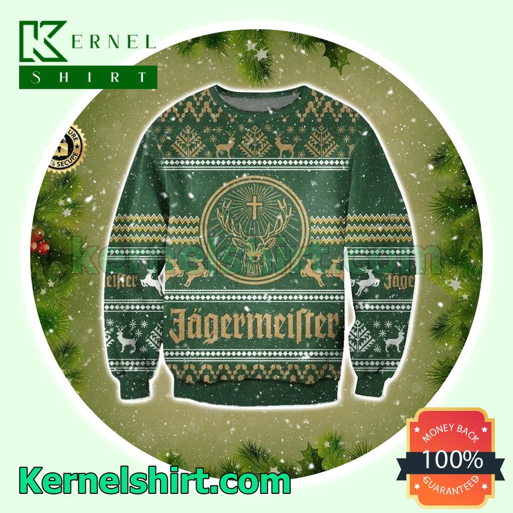 Jagermeister Forest Green Xmas Knitted Sweaters