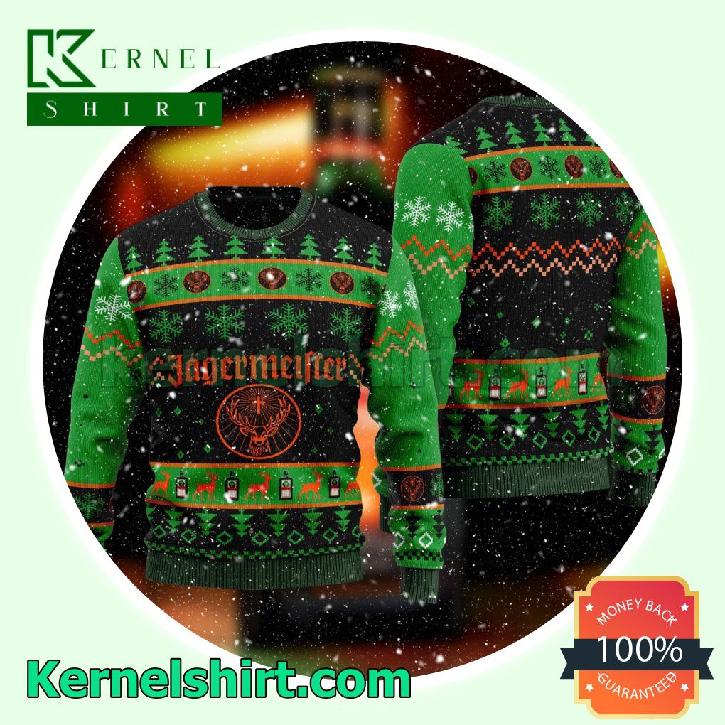 Jagermeister Liqueur Wine Xmas Knitted Sweaters