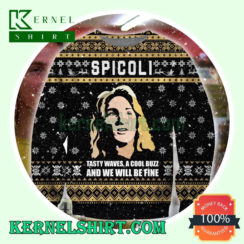 Jeff Spicoli Fast Times At Ridgemont High Tasty Waves, A Cool Buzz And We Will Be Fine Knitting Christmas Sweatshirts