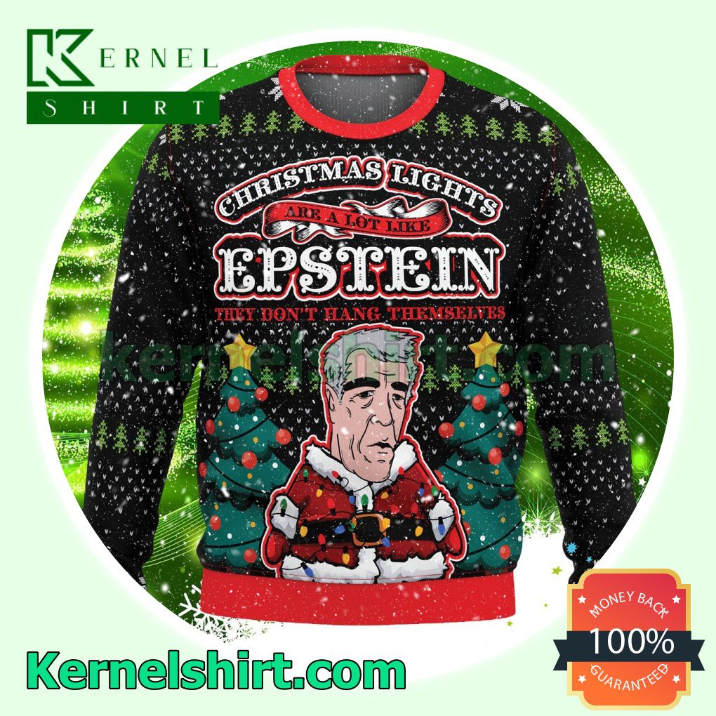 Jeffrey Epstein They Don't Hang Themselves Knitted Christmas Jumper