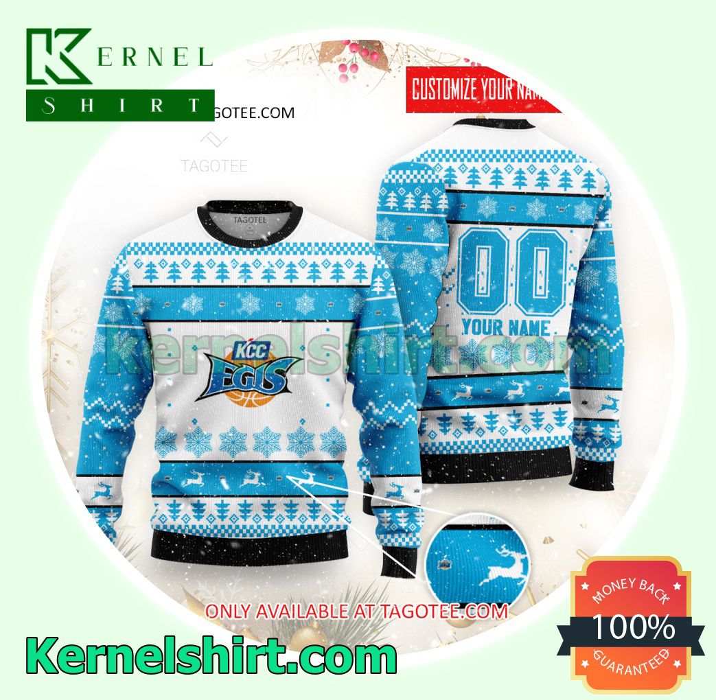 Jeonju KCC Egis Basketball Club Logo Xmas Knit Sweaters
