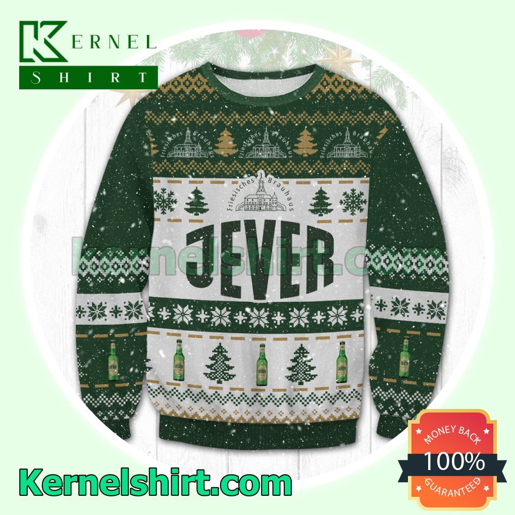 Jever Pilsener Beer Snowflake Knitted Christmas Sweatshirts