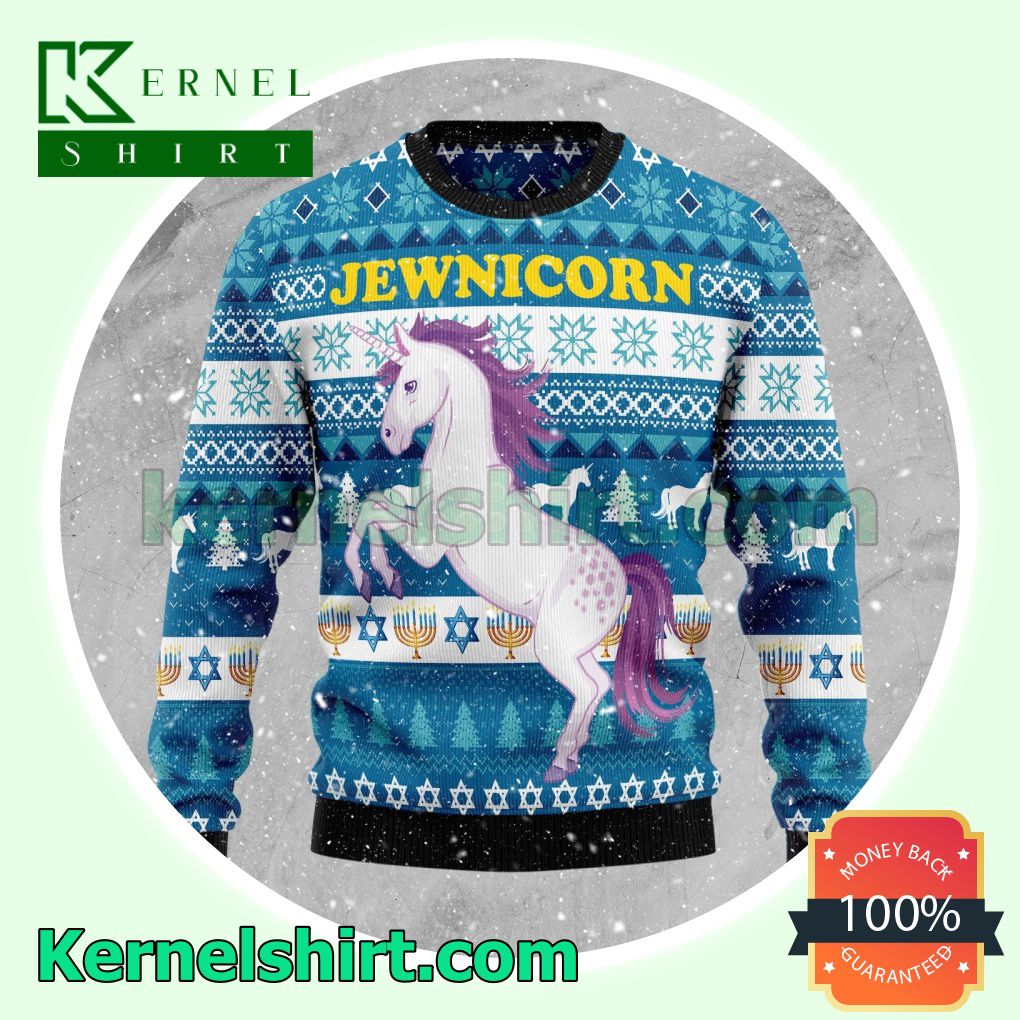 Jewinicorn Christmas Knitted Christmas Jumper