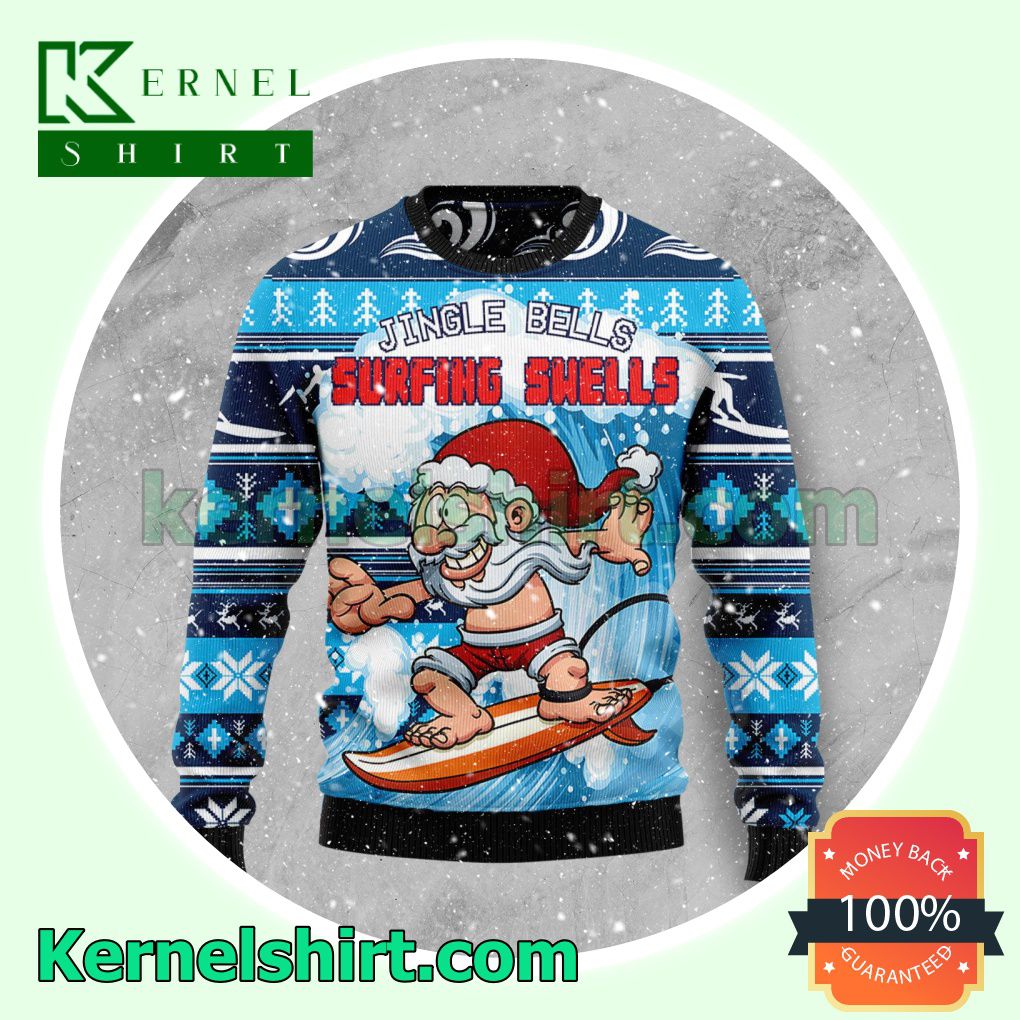 Jingle Bells Surfing Swells Knitted Christmas Jumper