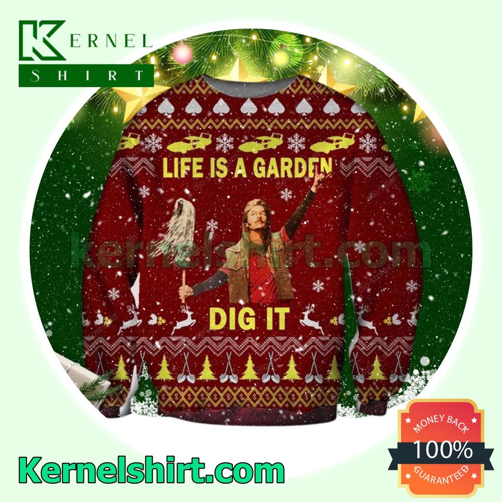 Joe Dirt Life Is A Garden Dig It Xmas Knitted Sweaters