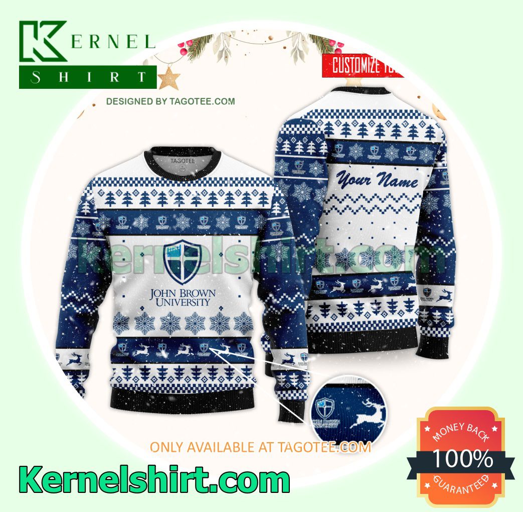 John Brown University Logo Xmas Knit Jumper Sweaters