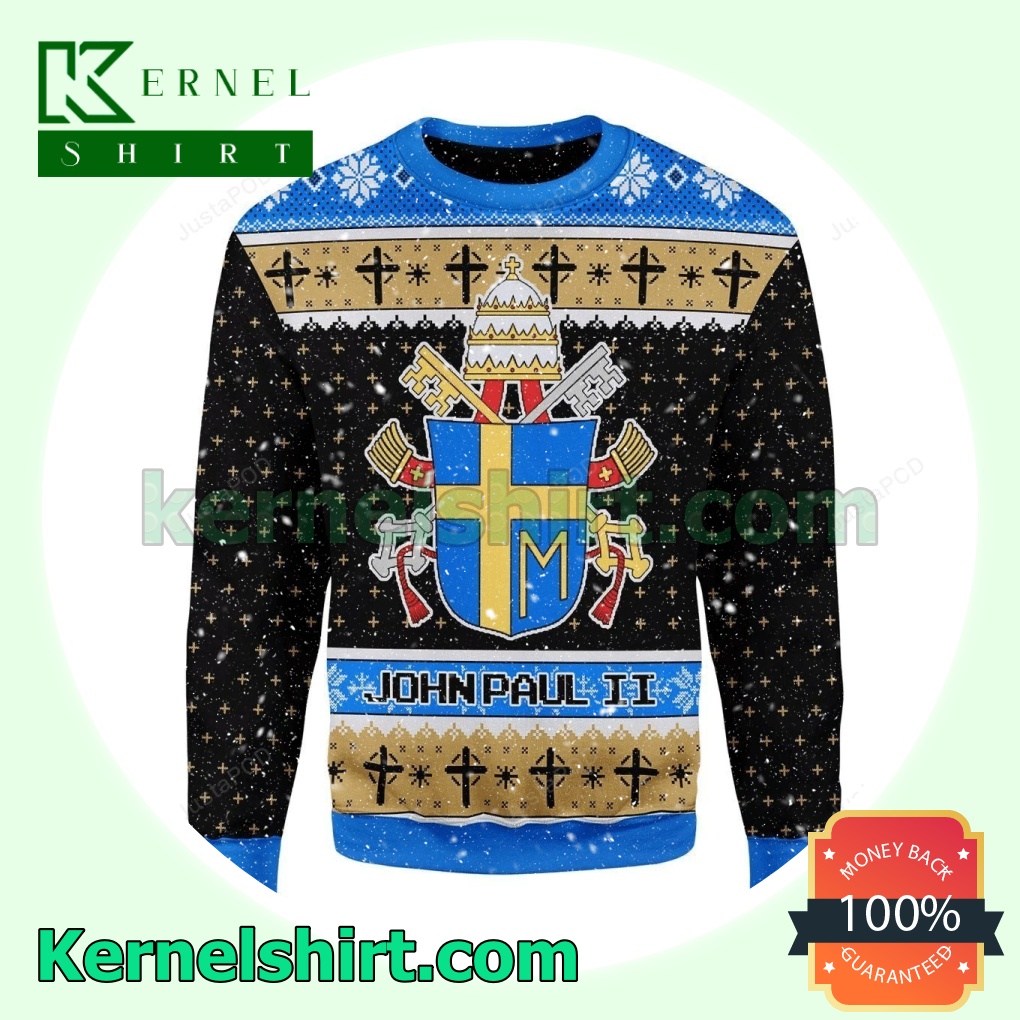 John Paul Ii Coat Of Arms Knitted Christmas Jumper