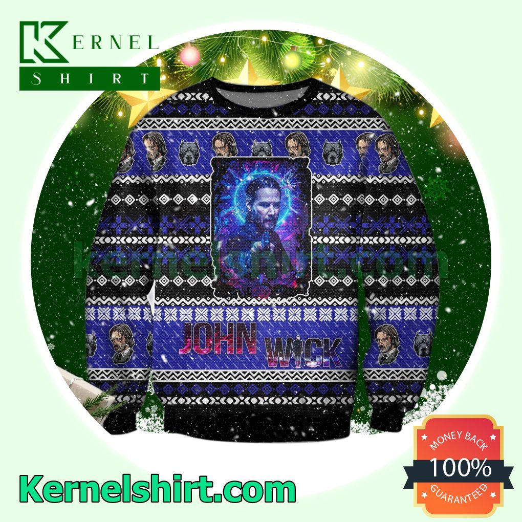 John Wick And His Dog Xmas Knitted Sweaters